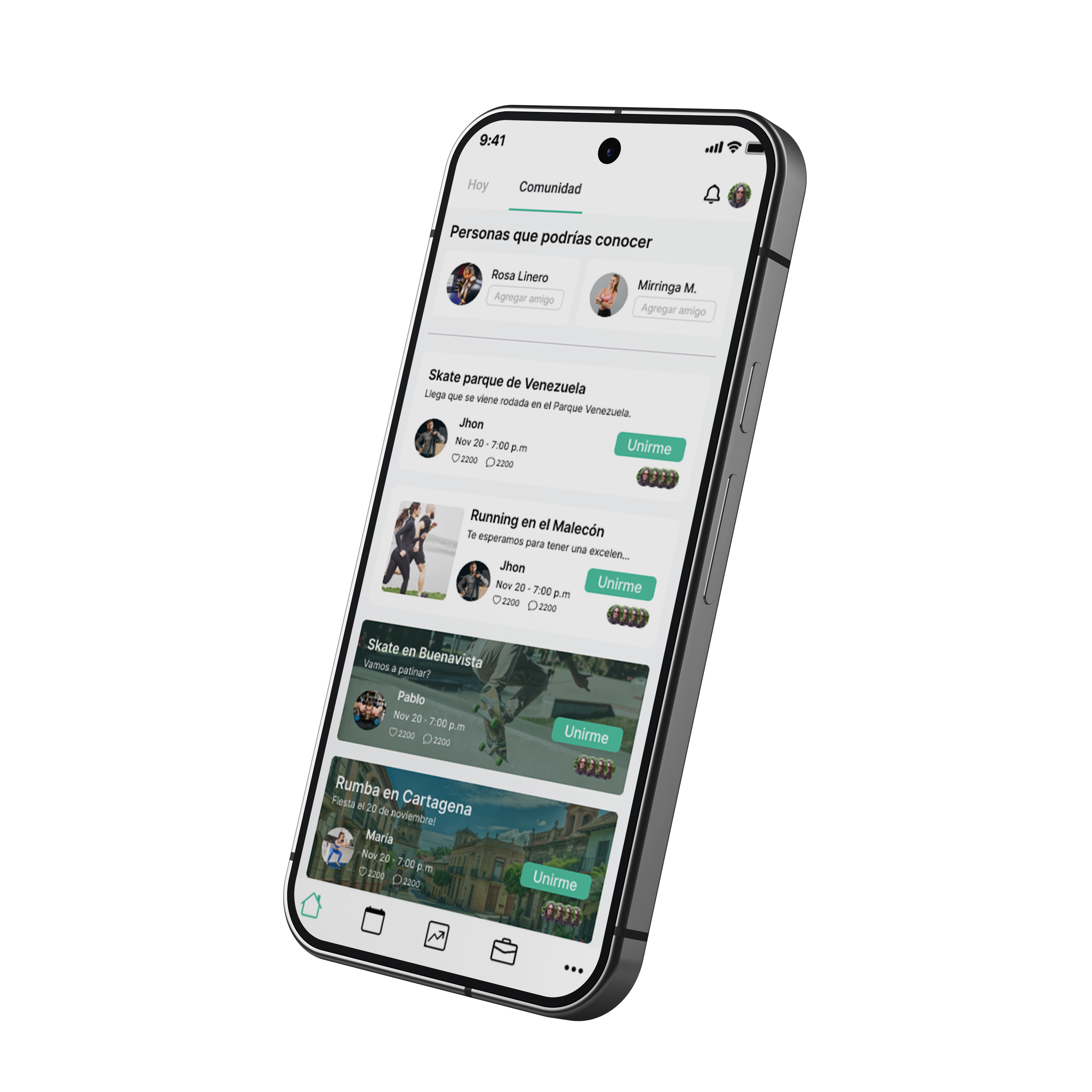 Interfaz de la App MiSenda